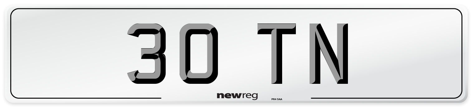 30 TN Number Plate from New Reg